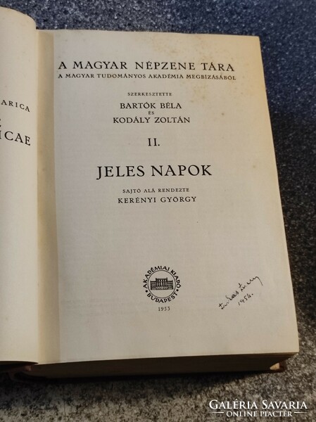 A magyar népzene tára II.: Jeles napok (1953) ---- BArtók Béla-Kodály Zoltán-Krényi György