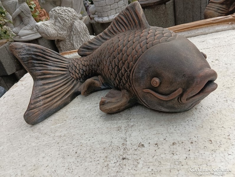 Fish koi koy carp outdoor frost-proof artificial stone solid Japanese garden statue angler gift