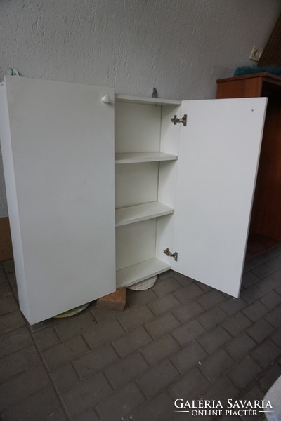 Traditional closed bathroom wall cabinet with 2 shelves for sale in white.