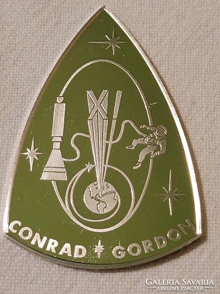 1966 Conrad Gordon NASA pp ezüst emlékérme plakett
