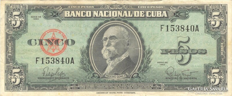 5 peso pesos 1960 Kuba