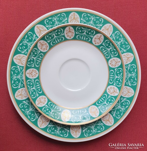 CP Lettin német porcelán reggeliző tányérpár csészealj kistányér süteményes tányér