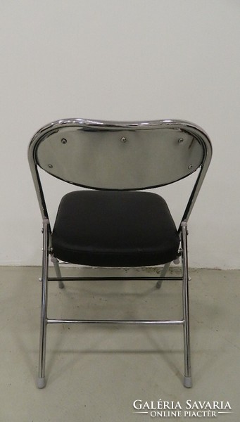 Retro / design leather desk chair with chrome frame