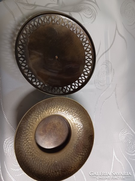 Oppenheim, retro handmade brass covered bowl