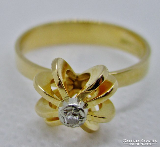 Special finland gold ring with diamond stone, beautiful!