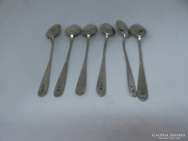 6 antique silver Viennese spoons of 13 laths, 1856