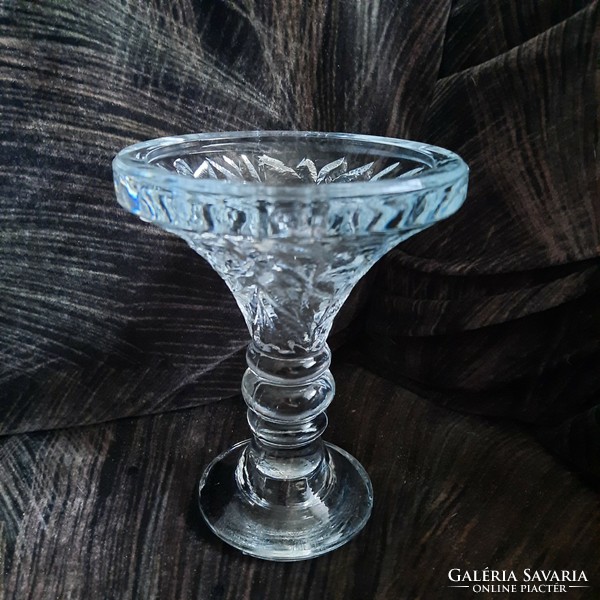Cast glass table candle holder