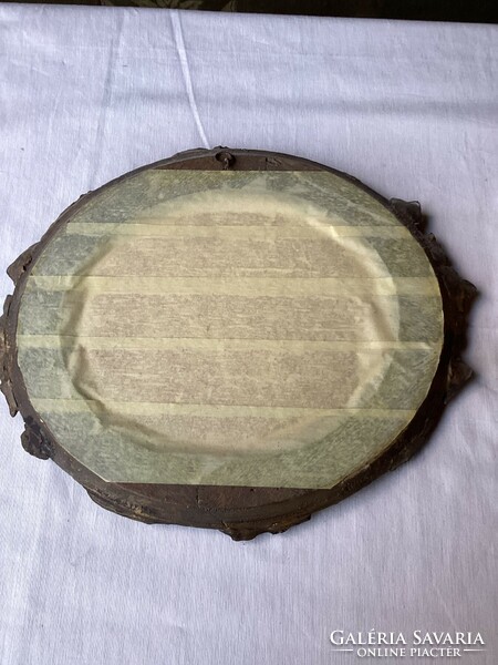 Antique needle tapestry still life in oval frame 35x25 cm.