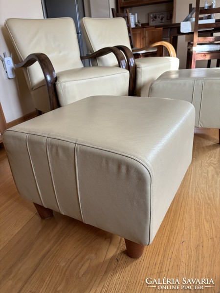2 art deco armchairs with footrest for sale