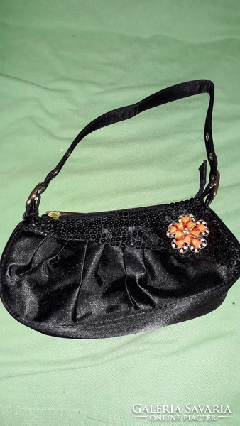 Beautiful occasional theater-going handbag with fire enamel brooch decoration 20x10cm as shown in pictures