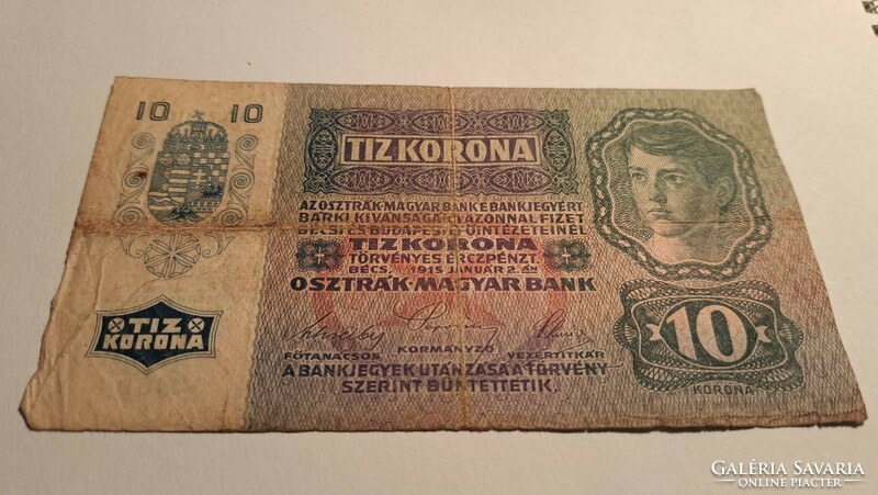 Papír 10 korona 1915