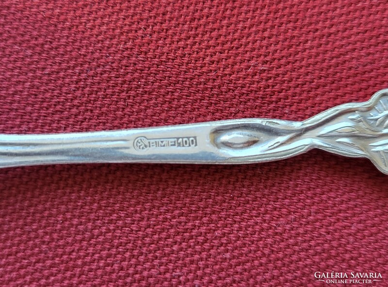 3 silver-plated rose spoons with bmf 100 marking cutlery silver color
