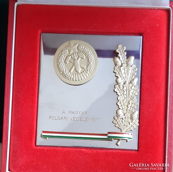 For the Hungarian Civil Defense, award plaque in its original box