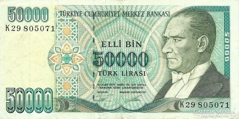 50000 Lira 1970 Turkey