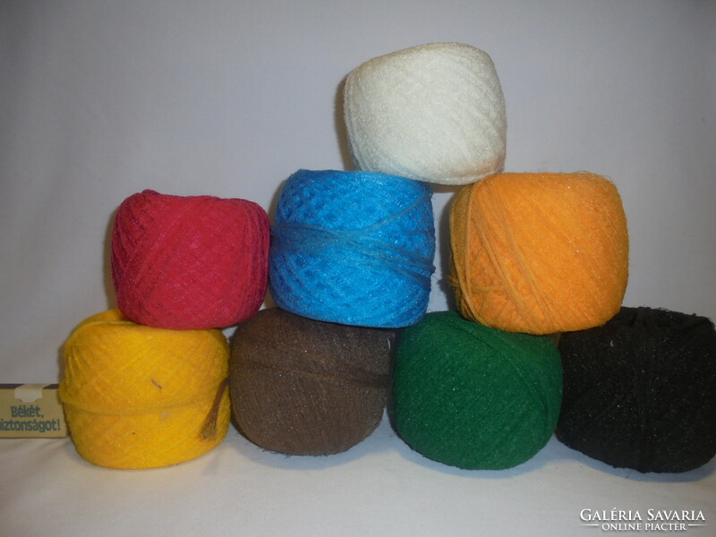 Eight skeins of synthetic yarn - together