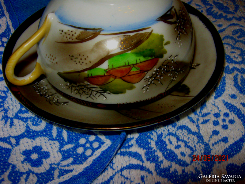 Japanese eggshell with tea cup and plate