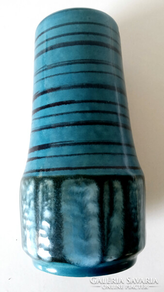 Mid-century, Scheurich, türkiz színű váza 529-18