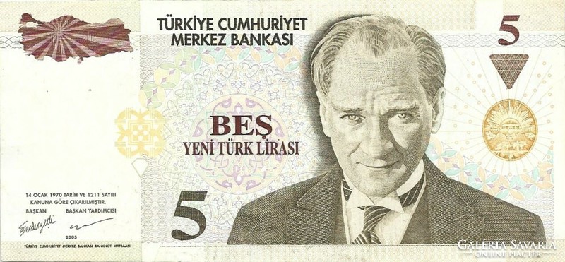 5 lira 2005 Törökország Gyönyörű