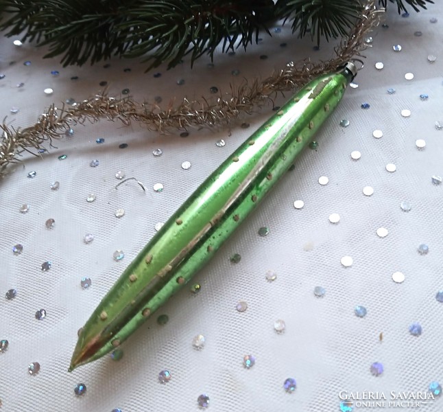 Régi zöld karácsonyfa dísz 15cm