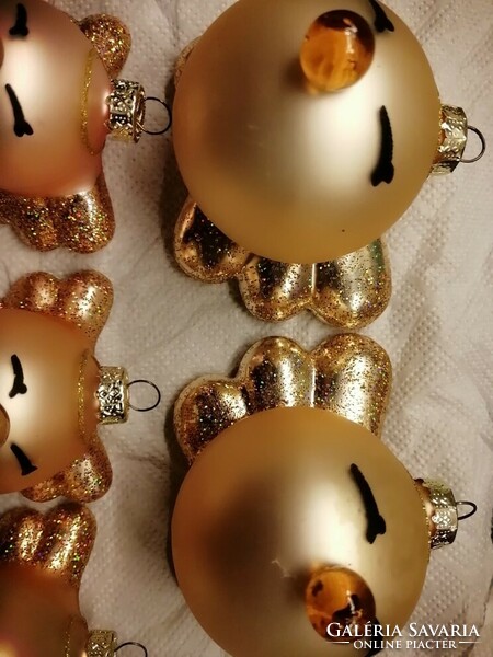 Retro Christmas tree glass ornaments pig head:)