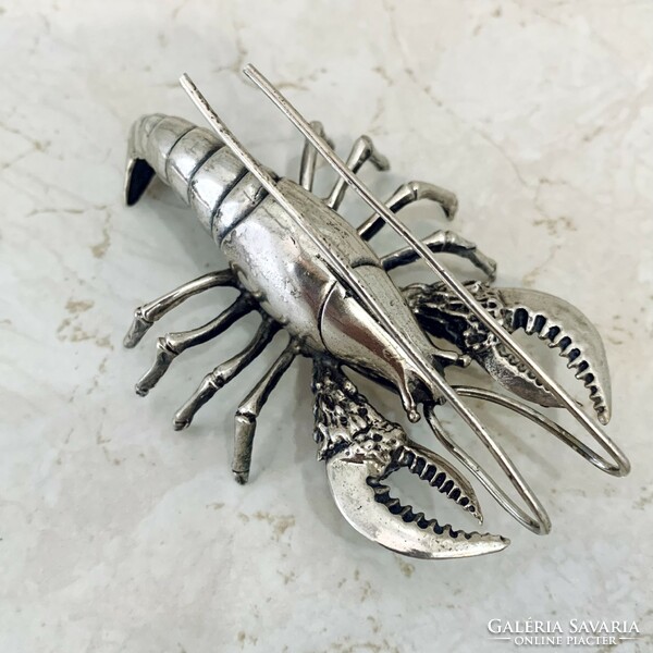 800 silver crayfish figurine, with Hungarian hallmark, video available