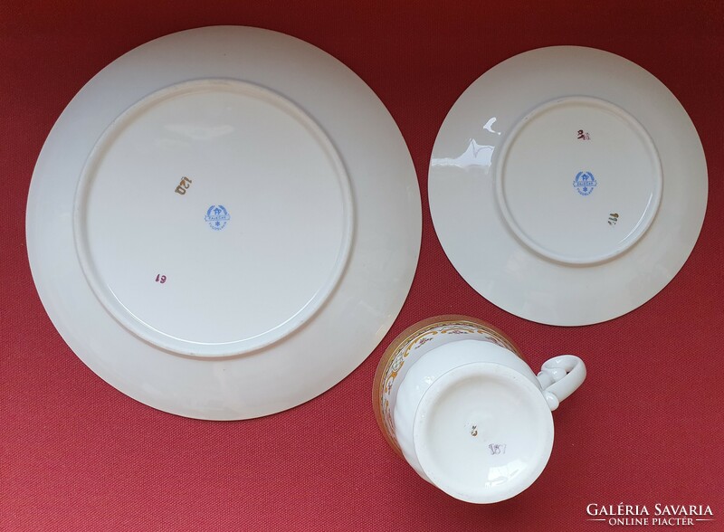 Zajecar Yugoslavian porcelain coffee breakfast set cup saucer small plate plate