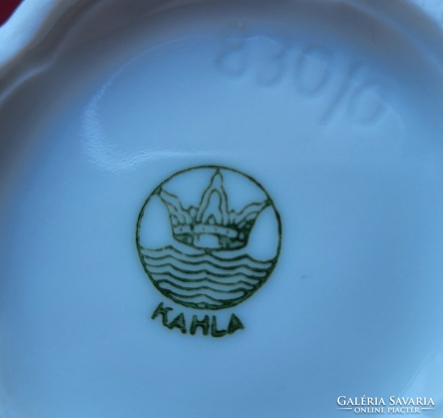 Kahla német porcelán cukortartó tej tejszín kiöntő szett virág mintával