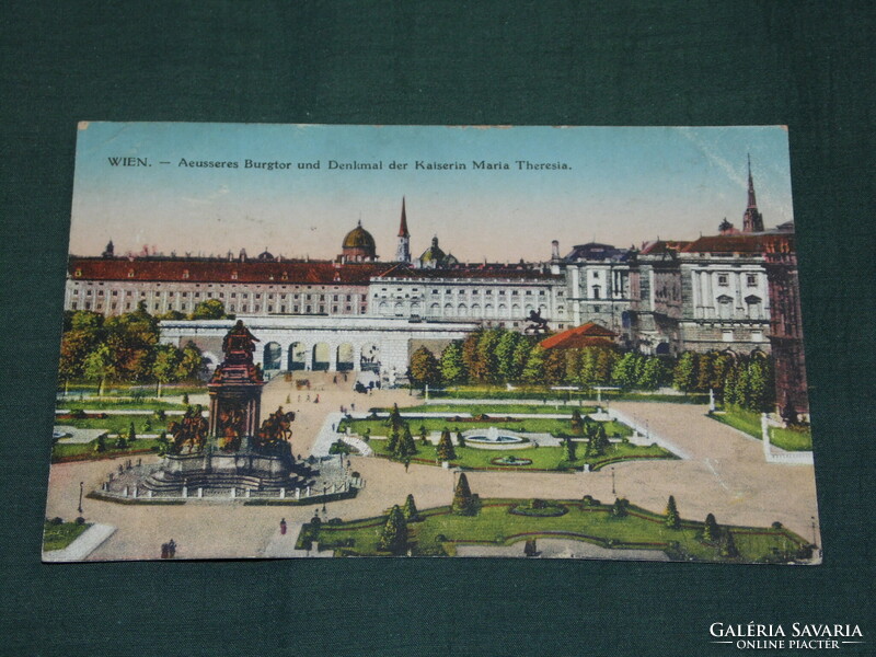 Képeslap, Postkarte, Bécs - Ausseres várkapu és Mária Terézia császárné emlékműve