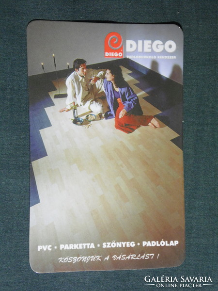 Kártyanaptár, DIEGO , Pvc, Parketta, szőnyeg áruház, Pécs ,  1997,   (5)