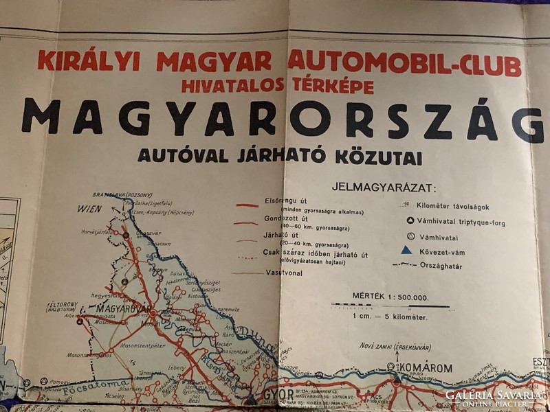 Királyi Magyar Automobil-Club hivatalos térképe 1929 / első kiadás