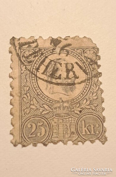 1871. Copper print 25 kr pucho with Béhrvár stamp