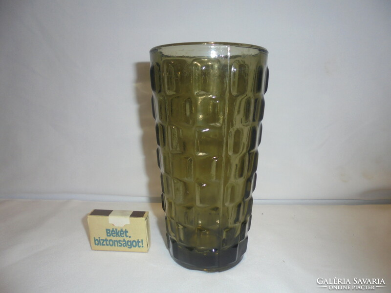 Old thick-walled glass vase - smoke color