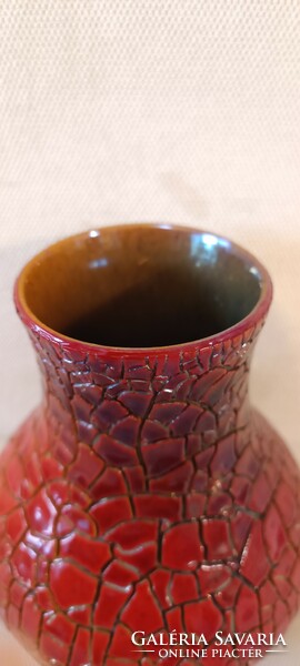 Zsolnay - eosin - gazder antal - vase - shrink glaze - cracked