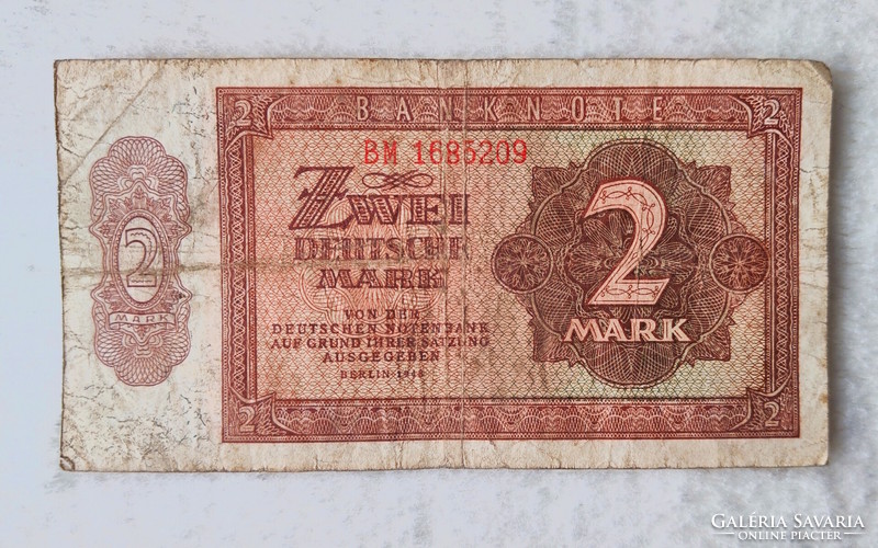 1948-as NDK 2 márka (F-) | 1 db bankjegy