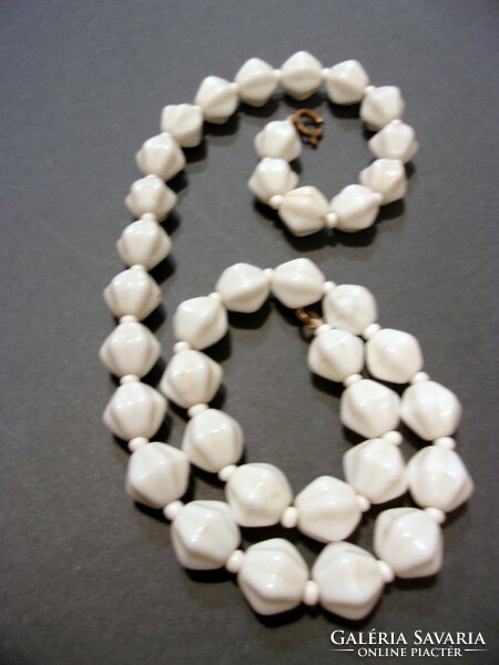 Antique milk glass pearl necklace