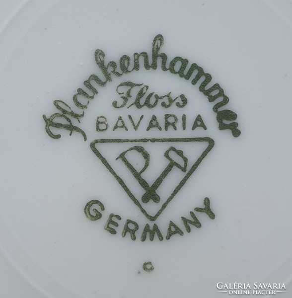 Plankenhammer Floss Bavaria német porcelán kistányér süteményes tányér arany széllel