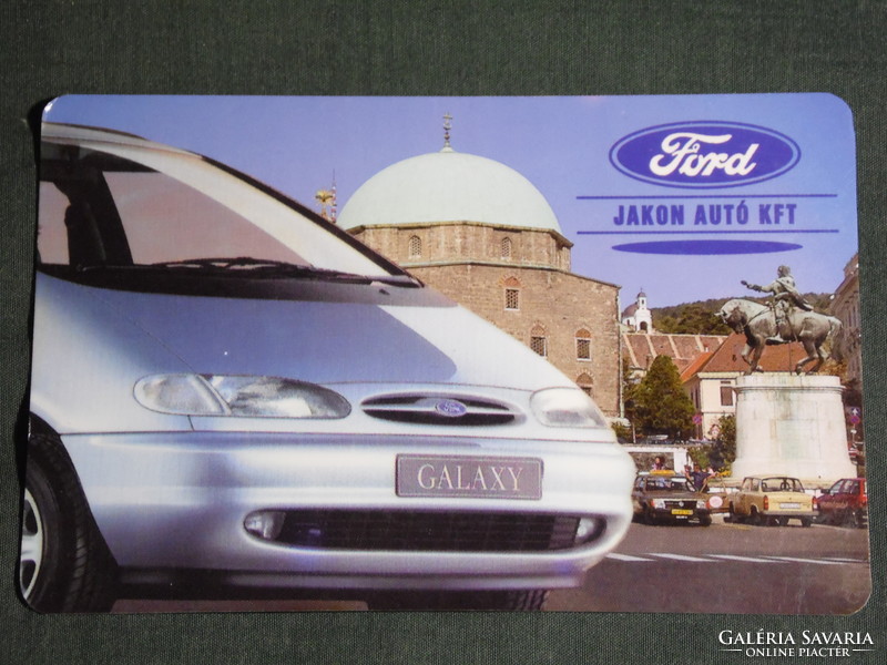 Kártyanaptár, Ford Galaxy autó, Ford Jakon autó, Pécs Dzsámi részlet, 1996,   (5)