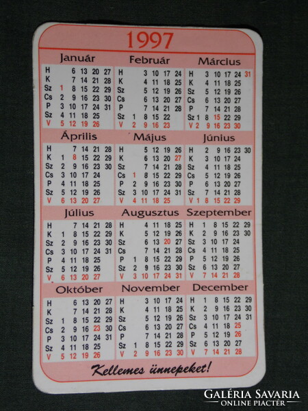 Card calendar, jewelry bank pawn shop, Budapest, 1997, (5)