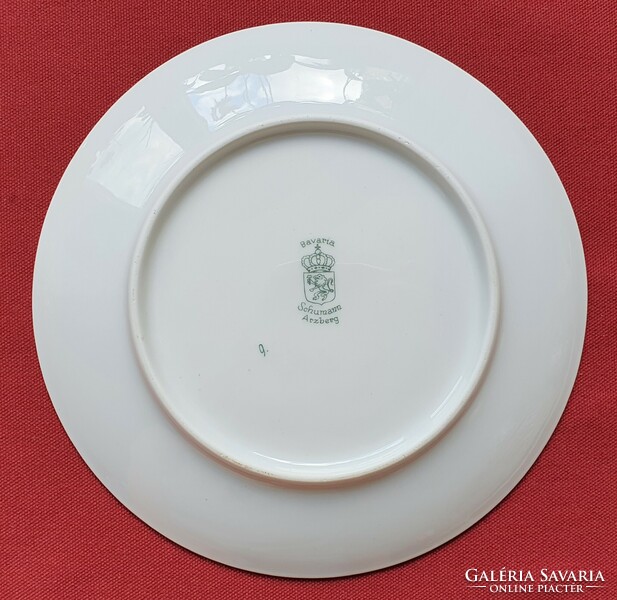 Schumann Bavaria német porcelán kistányér süteményes tányér virág mintával