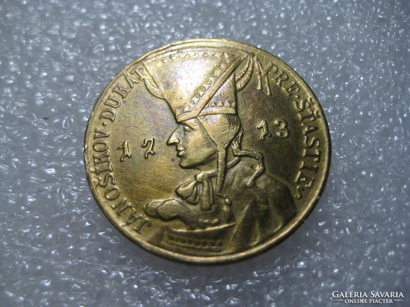 Jánoska dukát  , Slovákia , sárga réz , 28 mm