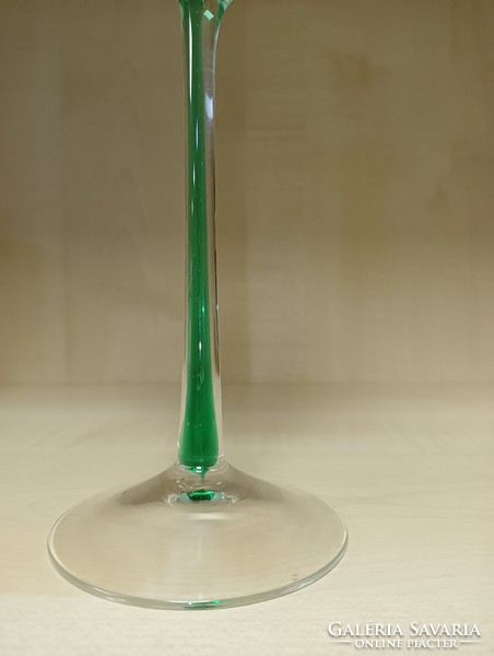 Vintage zöld üveg gyertyatartó
