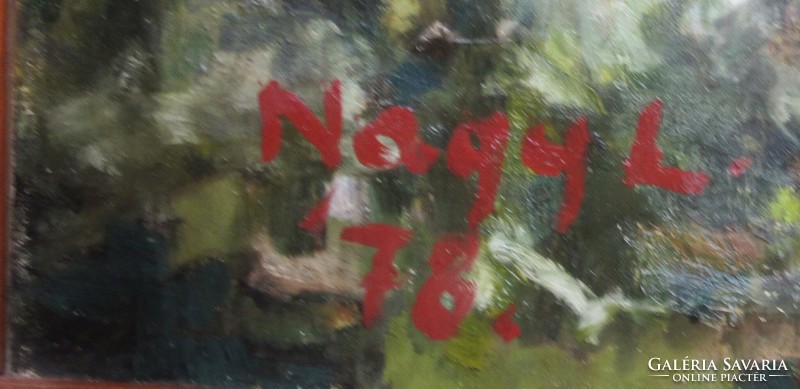 Kortárs olajfestmény tájkép, jelzett, vászon, 119 x 89 cm, 100,5 x 80.5 cm