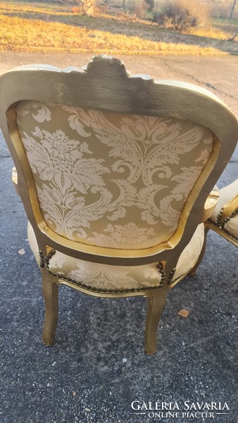 A789 gilded neo-baroque armchairs