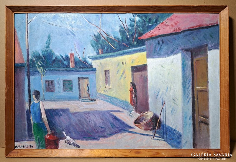 Lajos Barabás: courtyard section, 1994 (oil painting) contemporary painter