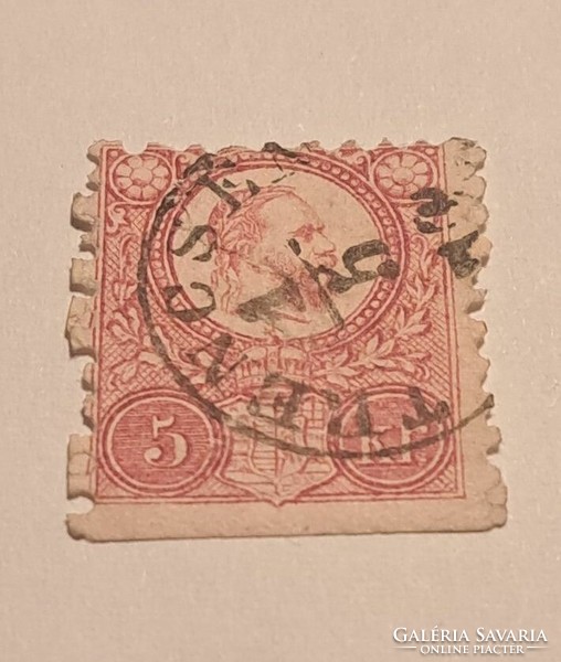 1871. Copper print 5 kr pucho (Trencsén district with stamp