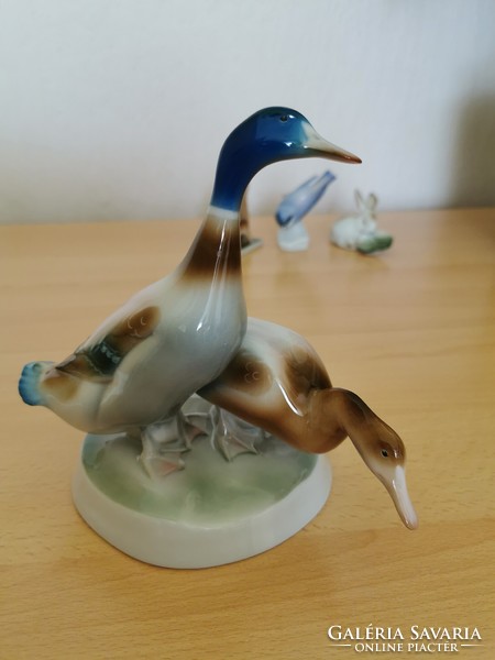 Zsolnay porcelain, pair of ducks