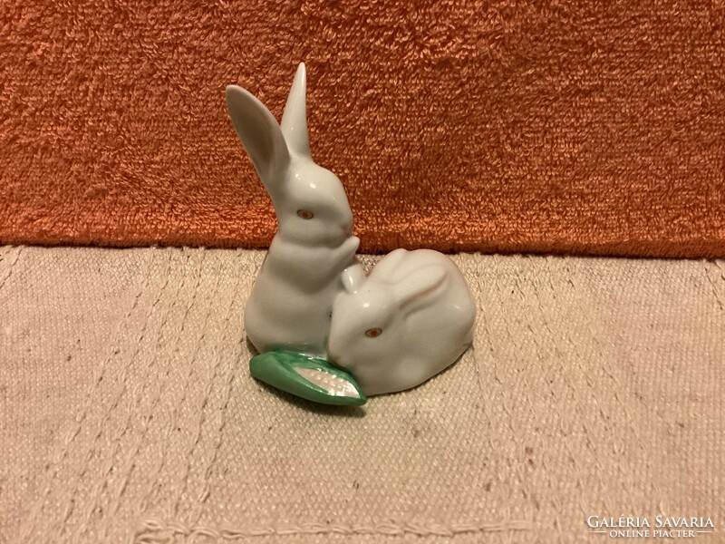 Herend marked porcelain rabbits and bunnies
