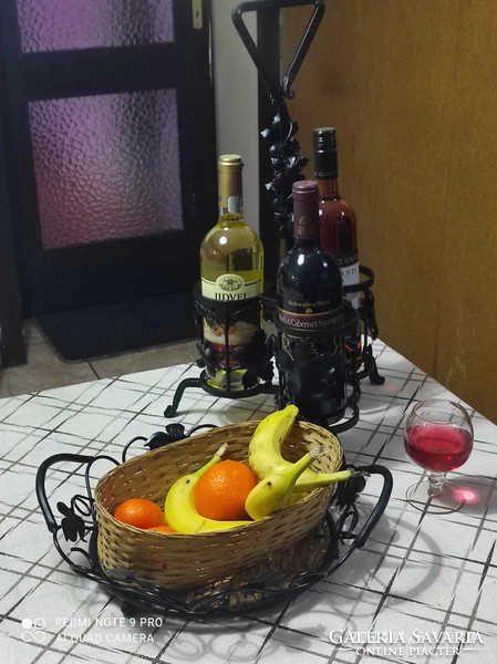 Wrought iron wine serving set