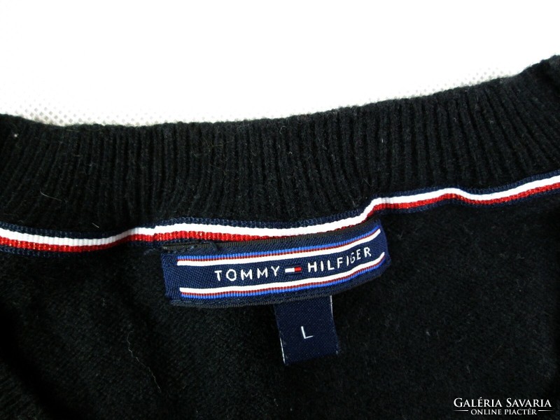 Original tommy hilfiger (l) elegant women's elastic wool sweater