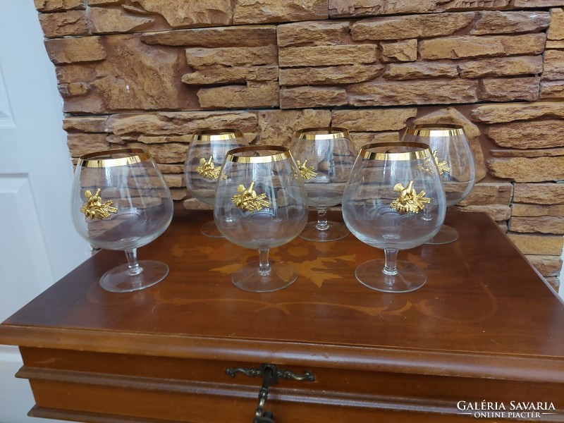 6 Deaf grouse cognac hunting glasses